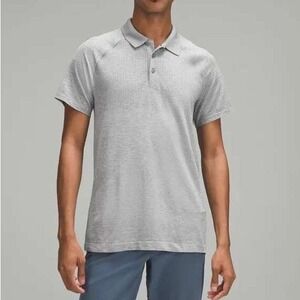 Lululemon Slate Gray White Metal Vent Tech Polo Shirt S Athletic Golf Training